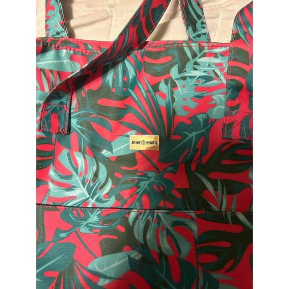 Jane Marie Picnic Beach Tote Bag Summer Nights Tropical Large Zipper Close Large - Picture 2 of 10